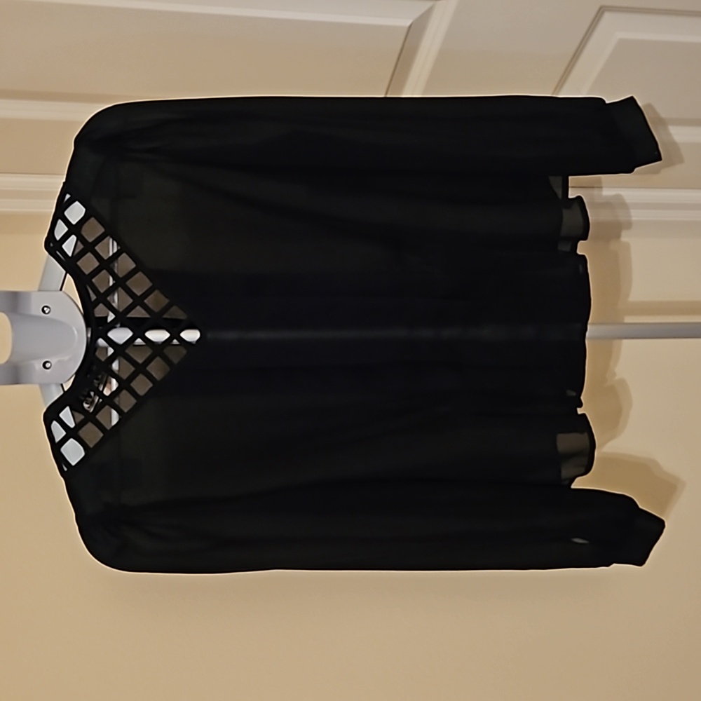 First Glance Sheer Top with Lattice Neck